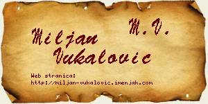 Miljan Vukalović vizit kartica
